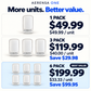 Aerensa One bundle comparison: 1 unit $49.99; 3 units $119.99 ($40.00/unit), save $29.98; 6 units $199.99 ($33.33/unit), save $99.95 versus individual units. USD; unit prices rounded.
